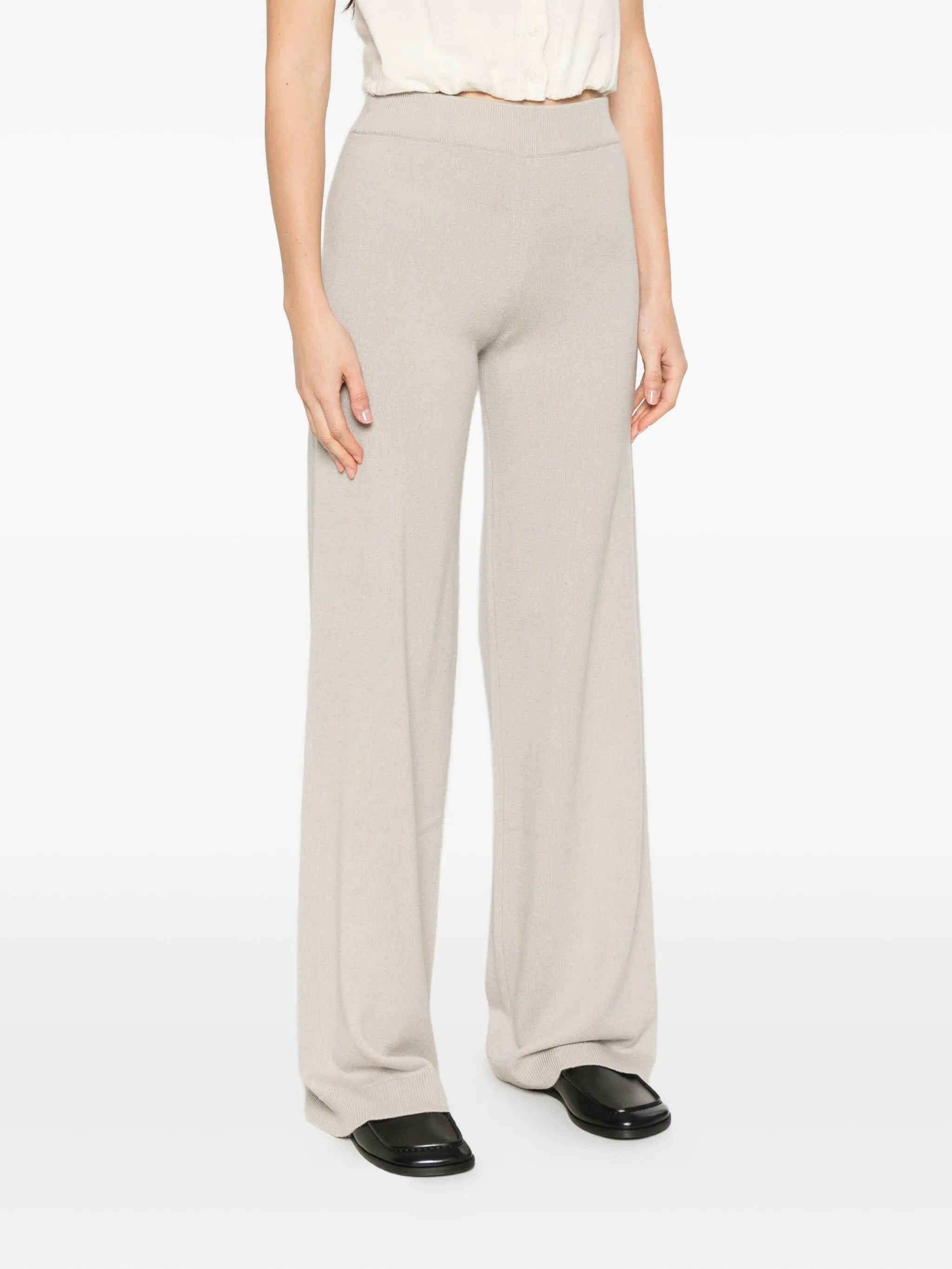 Allude Elasticated-waistband Wool-blend Trousers - 5
