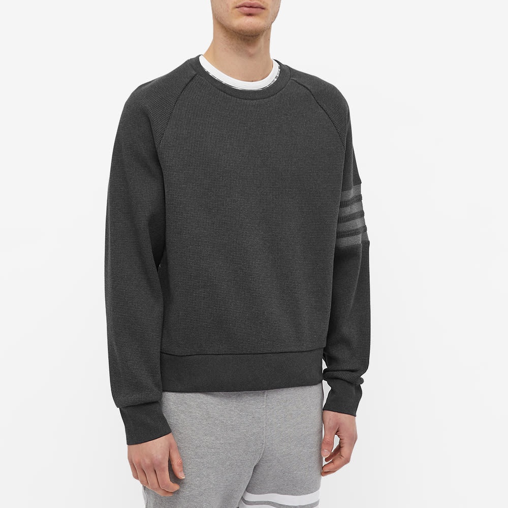 Thom Browne 4 Bar Raglan Sleeve Waffle Crew Sweat - 3