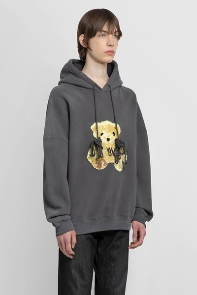 We11done We11 done men's charcoal teddy bear hoodie outlook