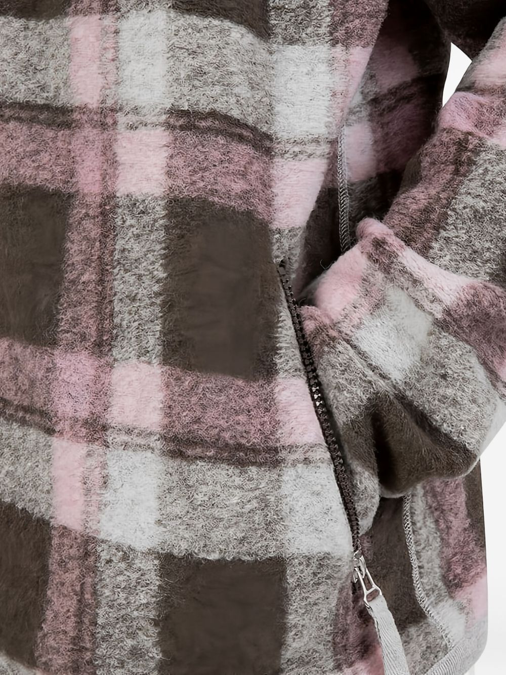 hooded checked jacket - 4