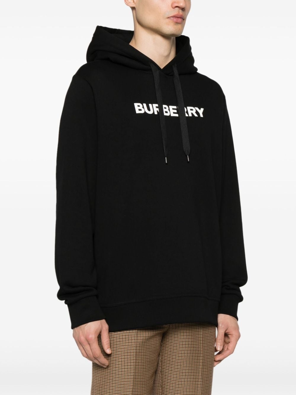 logo-print cotton hoodie - 3