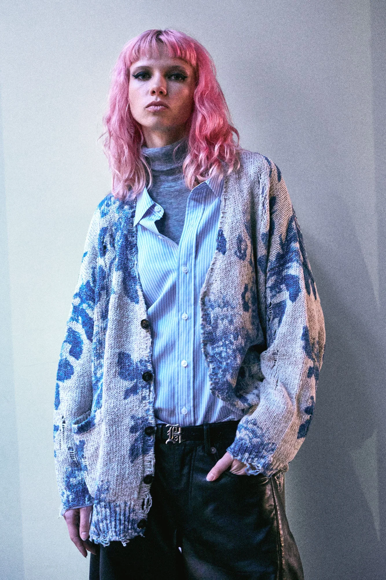 Printed Oversized Cardigan - 1