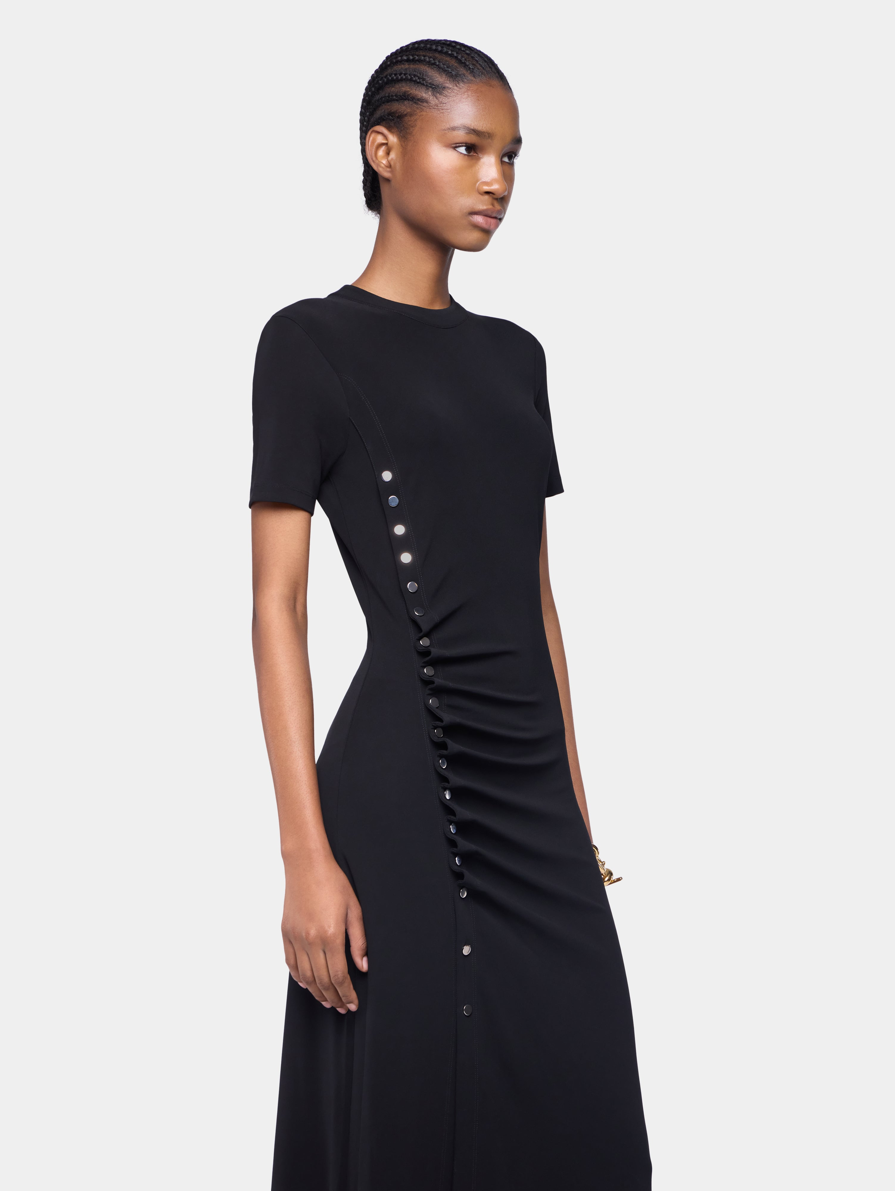 DRAPED LONG DRESS IN JERSEY - 3