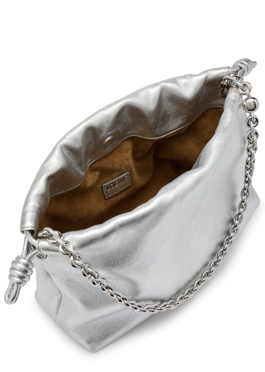 Loewe Flamenco Medium Metallic Leather Clutch - 4