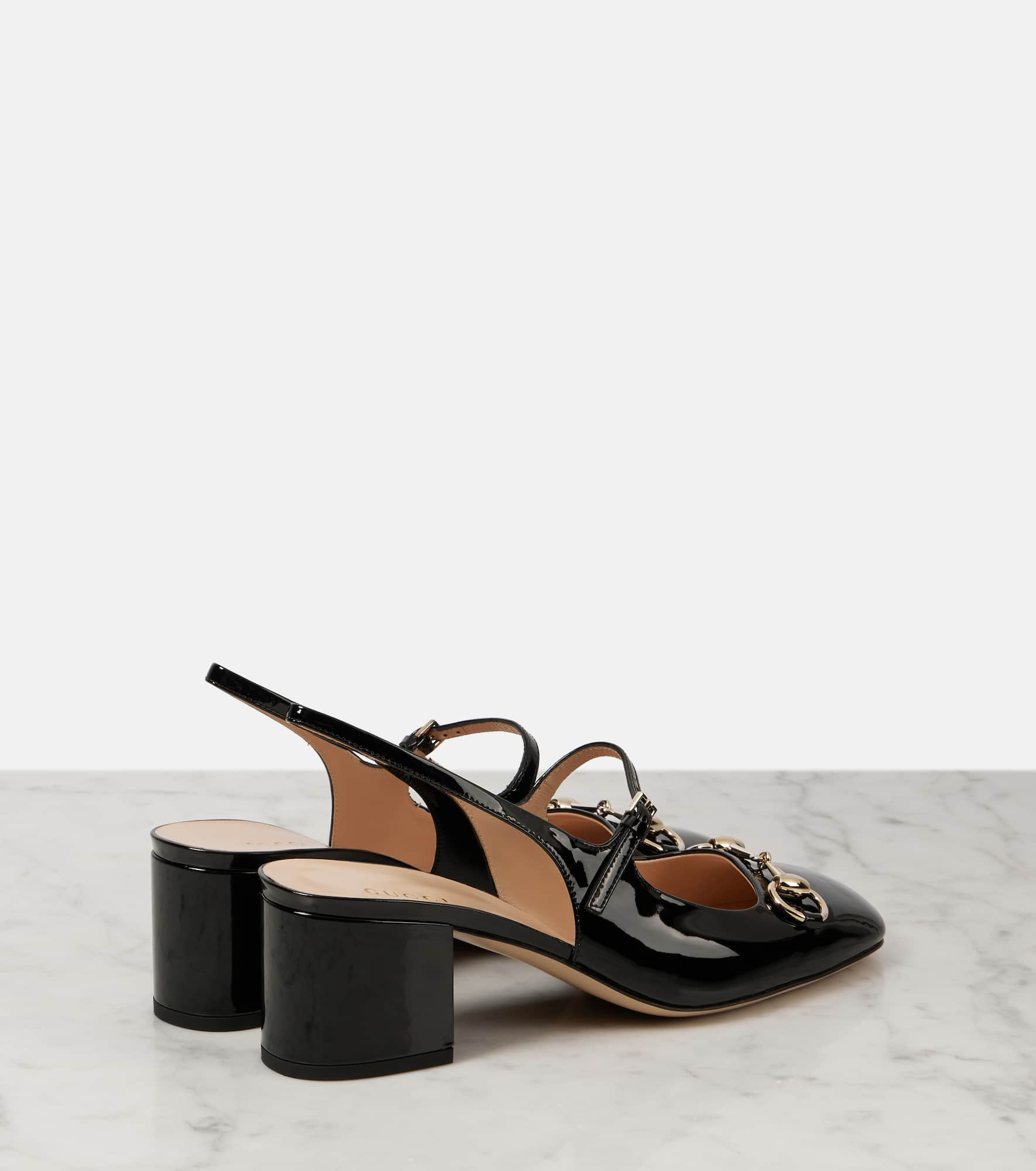 Horsebit 55 patent leather slingback pumps - 3