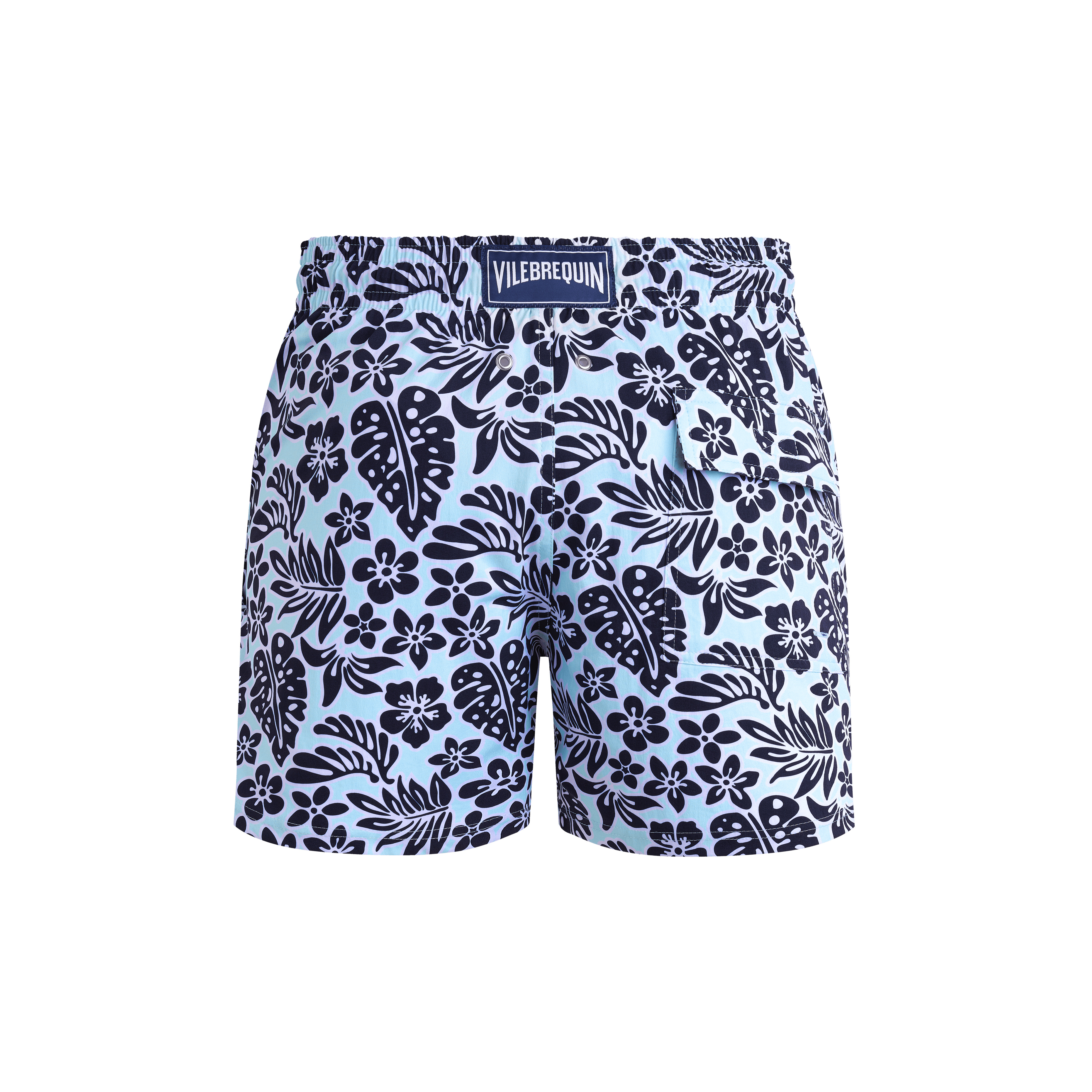 Men Stretch Short Swim Trunks Jungle Leaves - 2