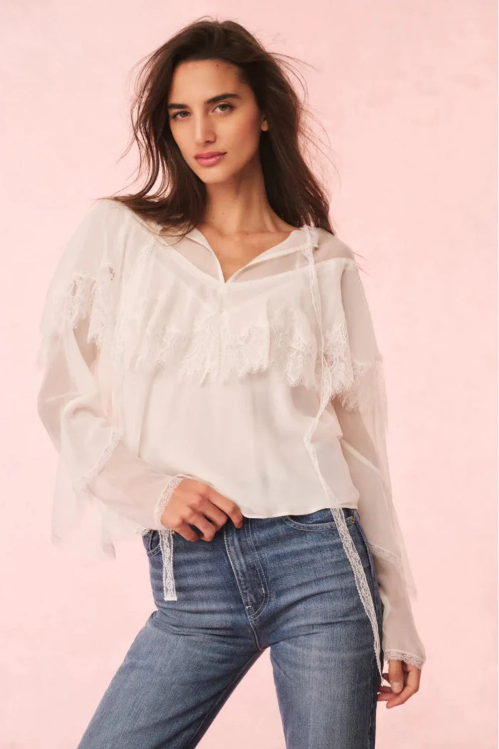 Afton Blouse Ivory - 1