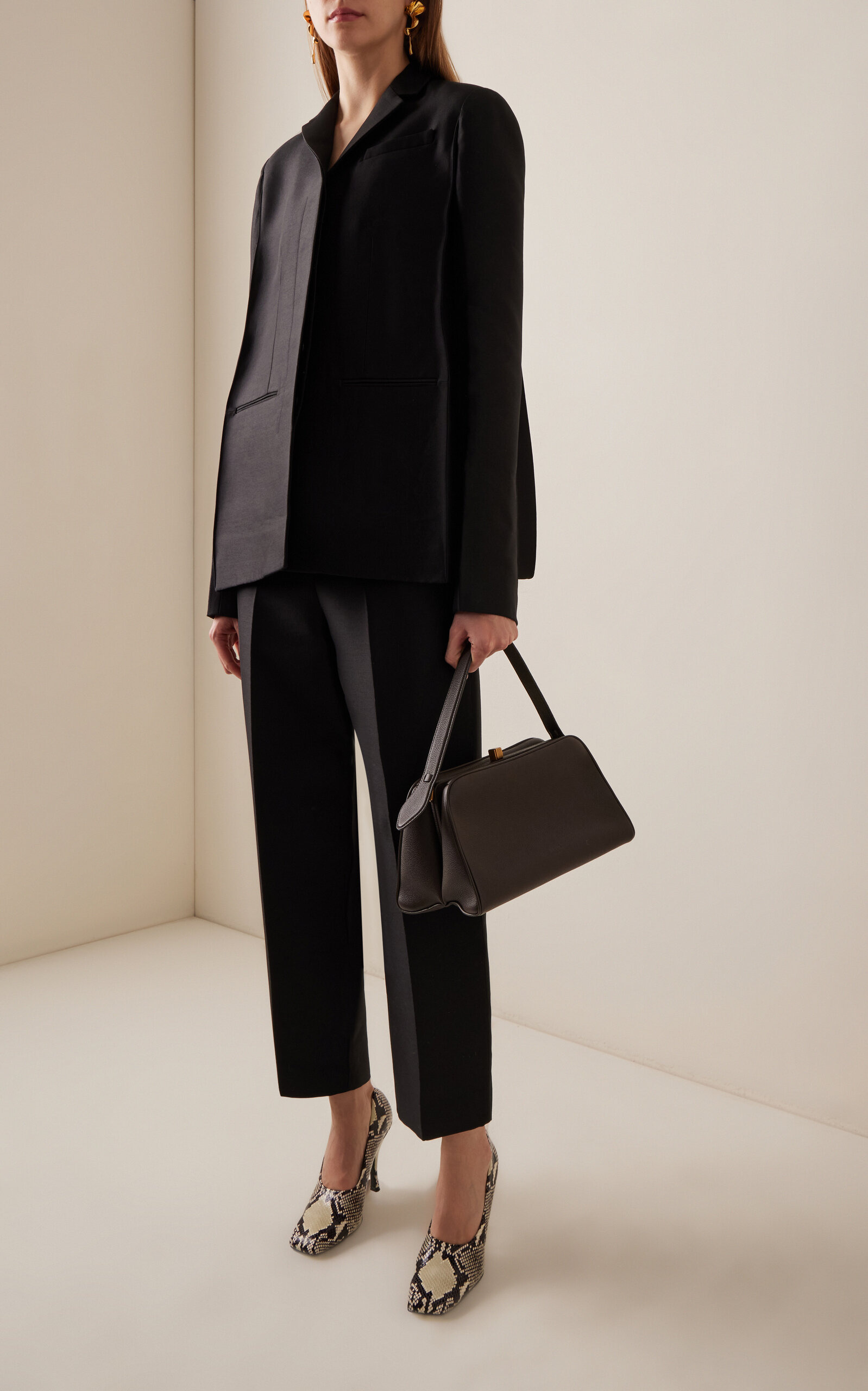 Cam Wool-Silk Straight-Leg Pants black - 2