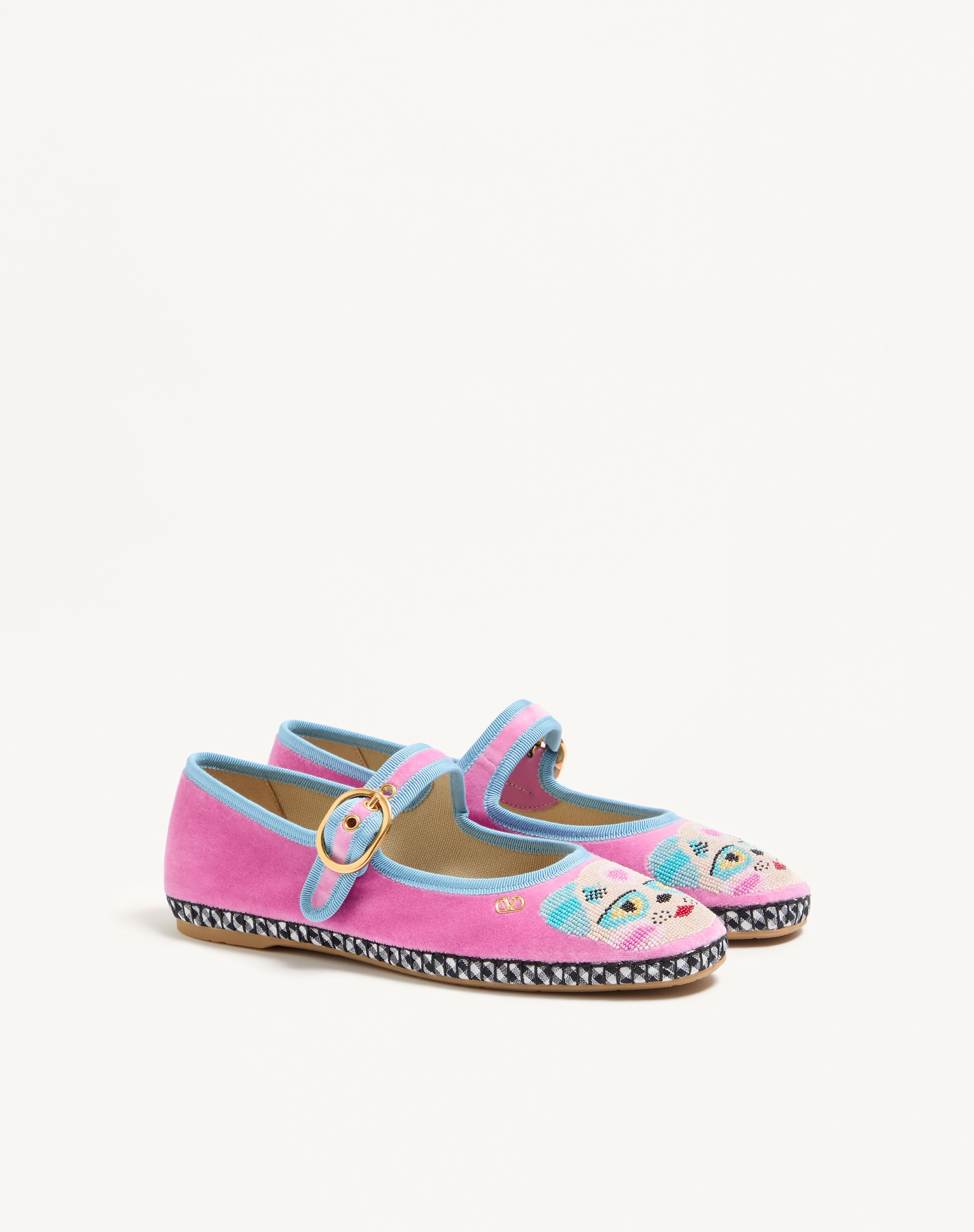 MARY-JANE ENDOUCE VELVET BALLERINA WITH LE CHAT DE LA MAISON EMBROIDERY - 3