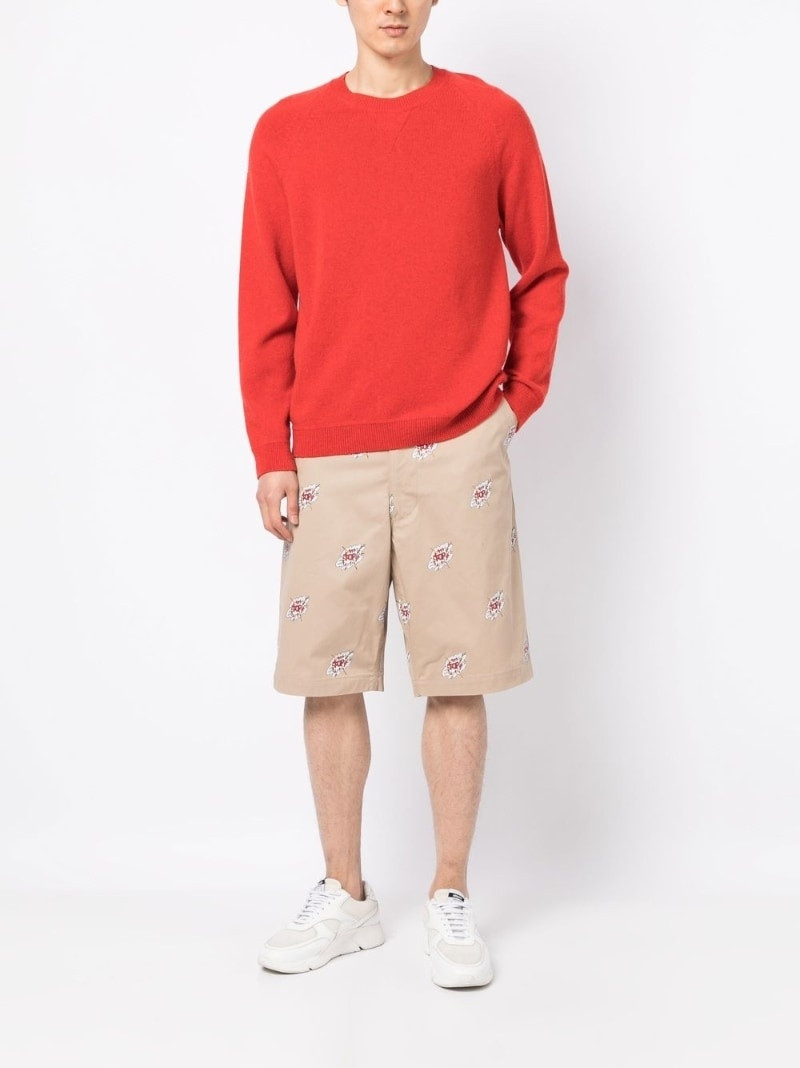 Junya Watanabe MAN graphic-print cotton shorts outlook