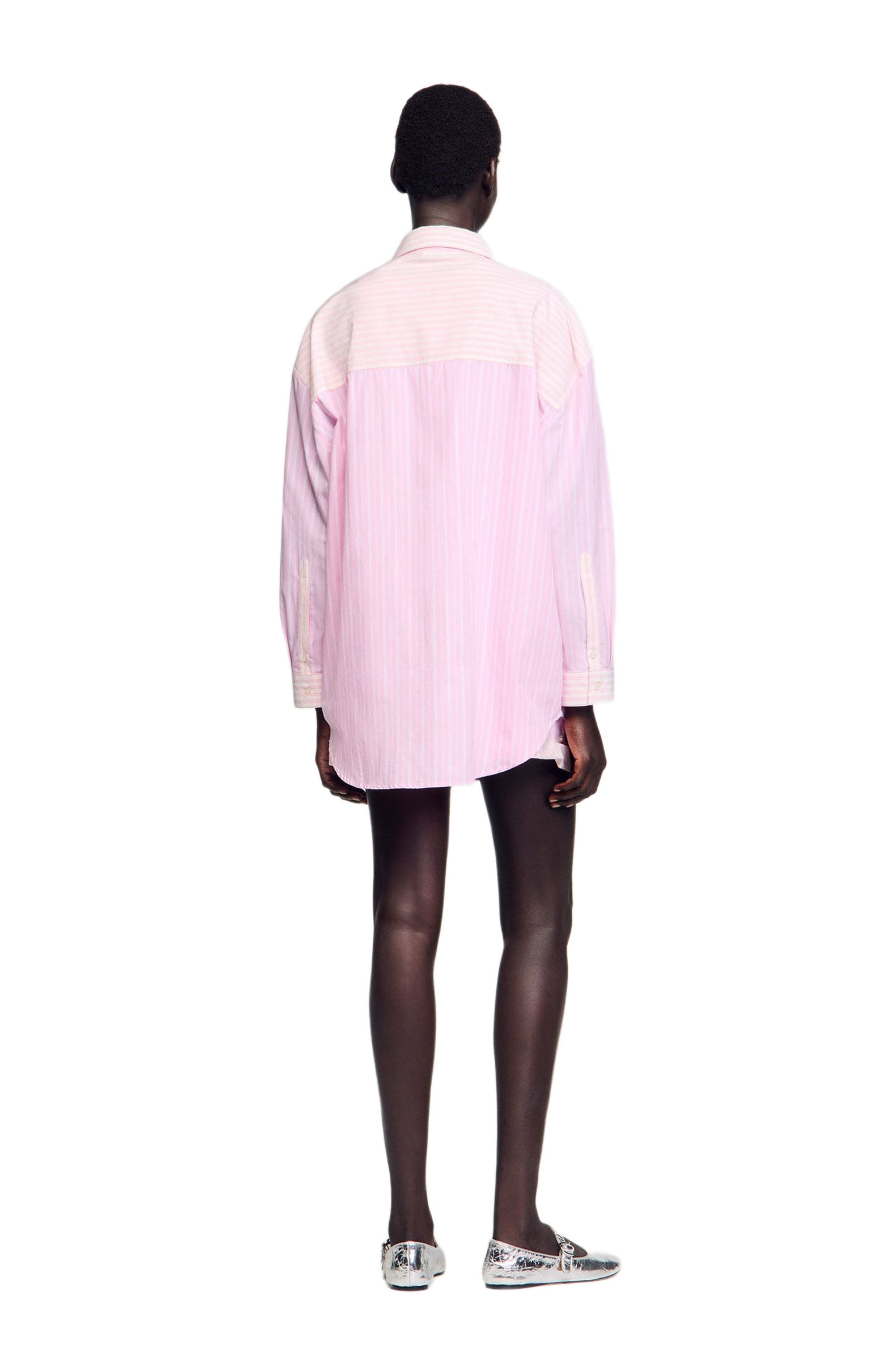 SANDRO Striped rhinestone shirt in Pink at Nordstrom - 3