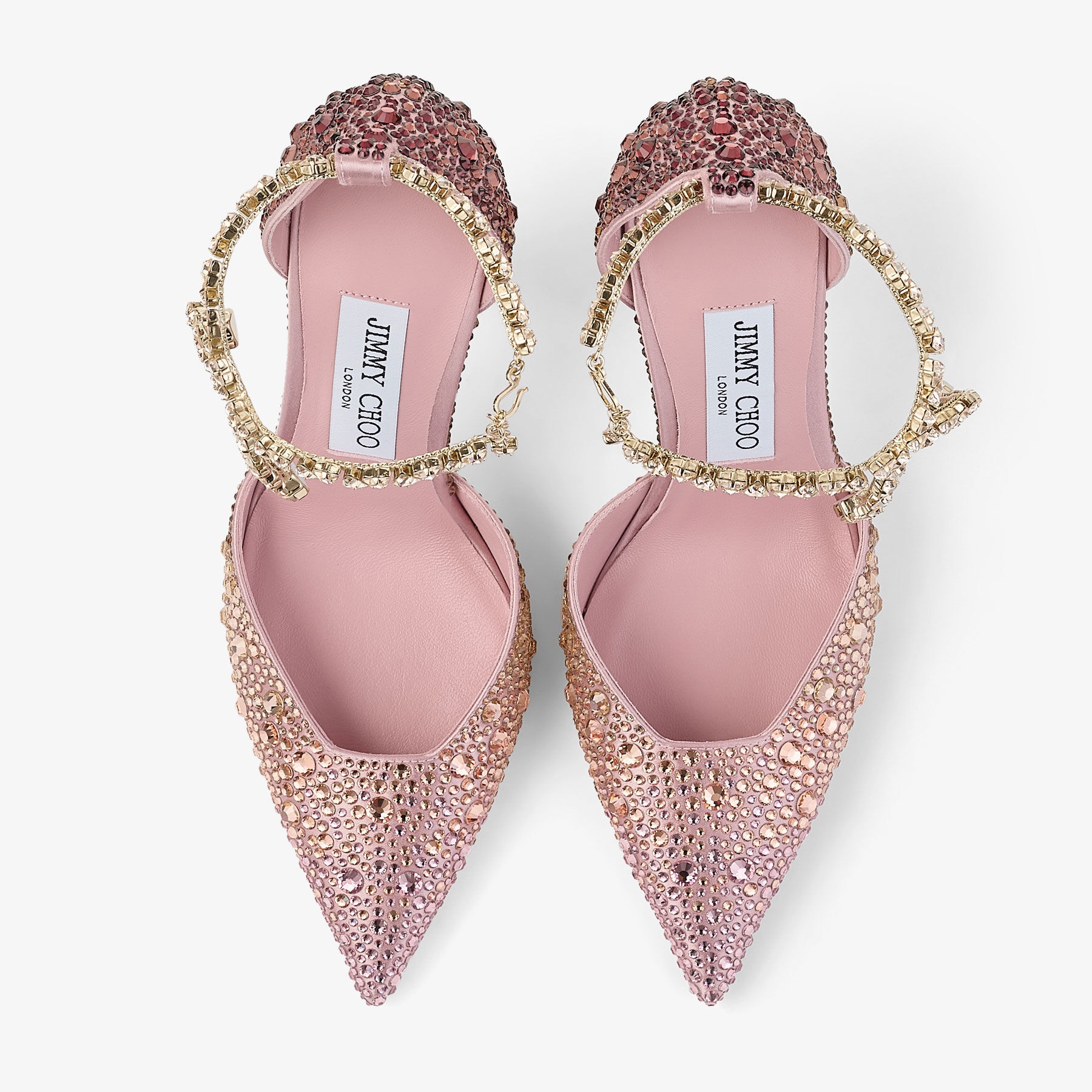Stevie 100
Silky Blush Satin Crystal Pumps - 5