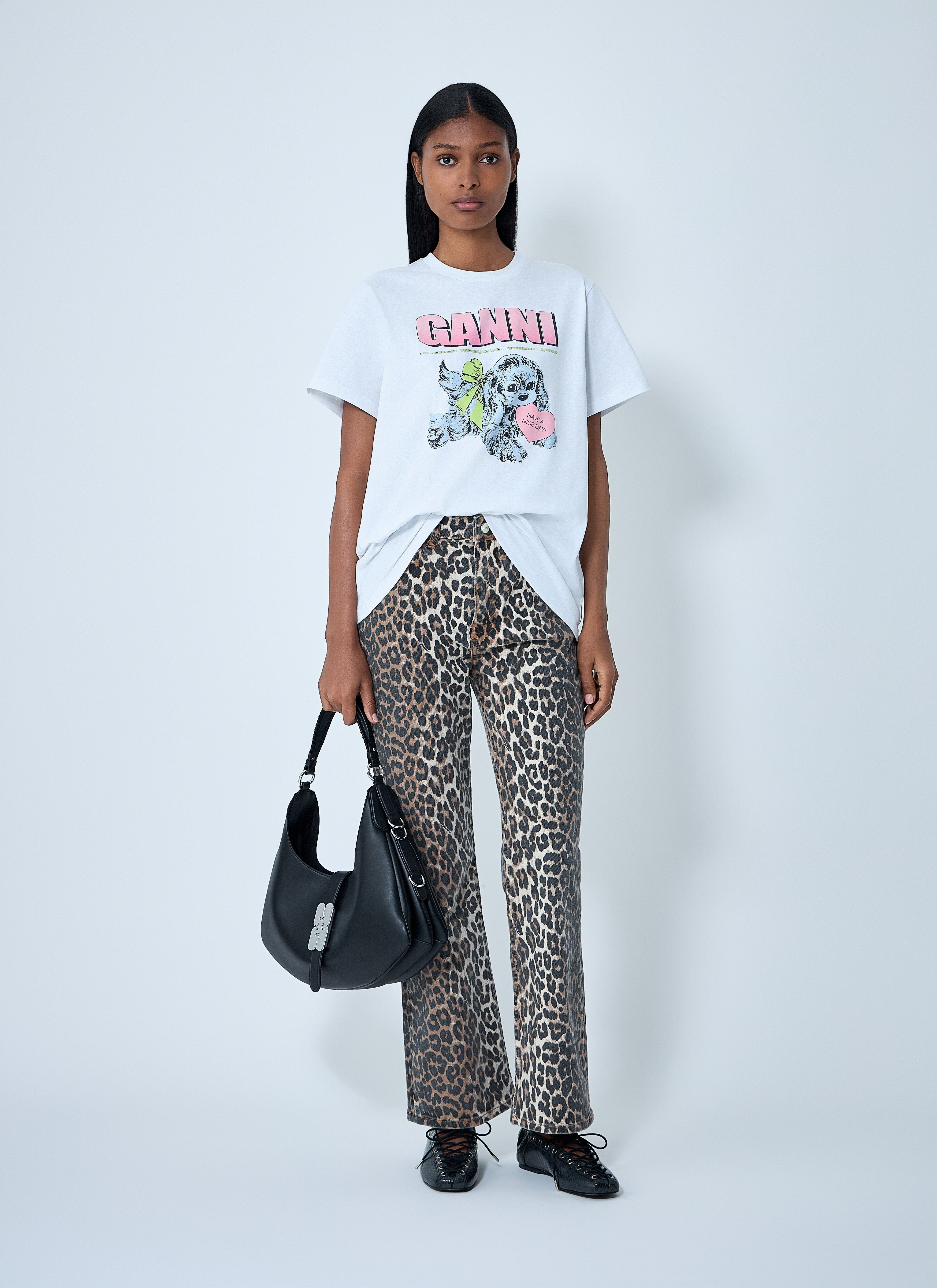 Ganni Women Logo Motif T-Shirt - 2