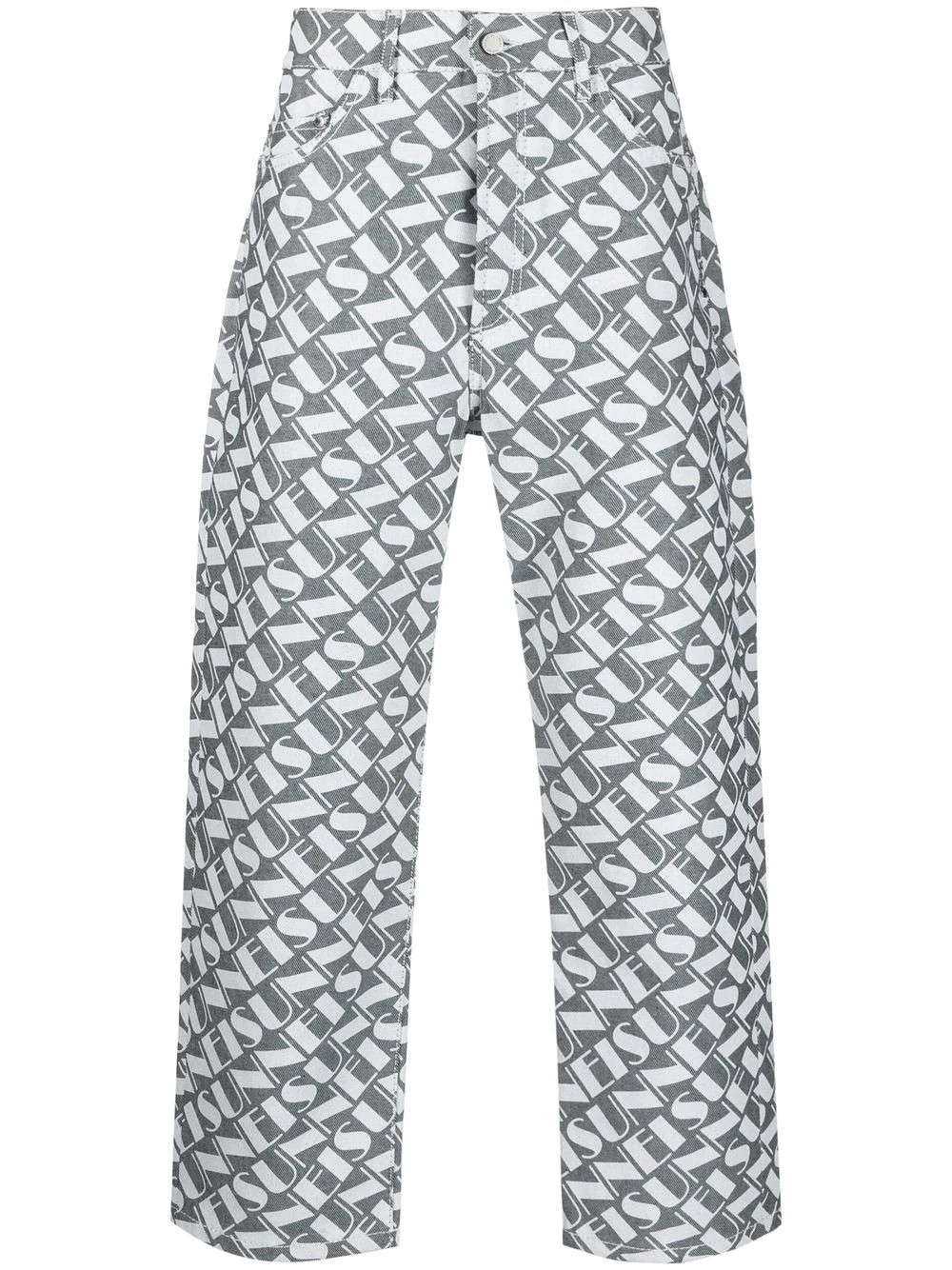 all-over logo-print jeans - 1