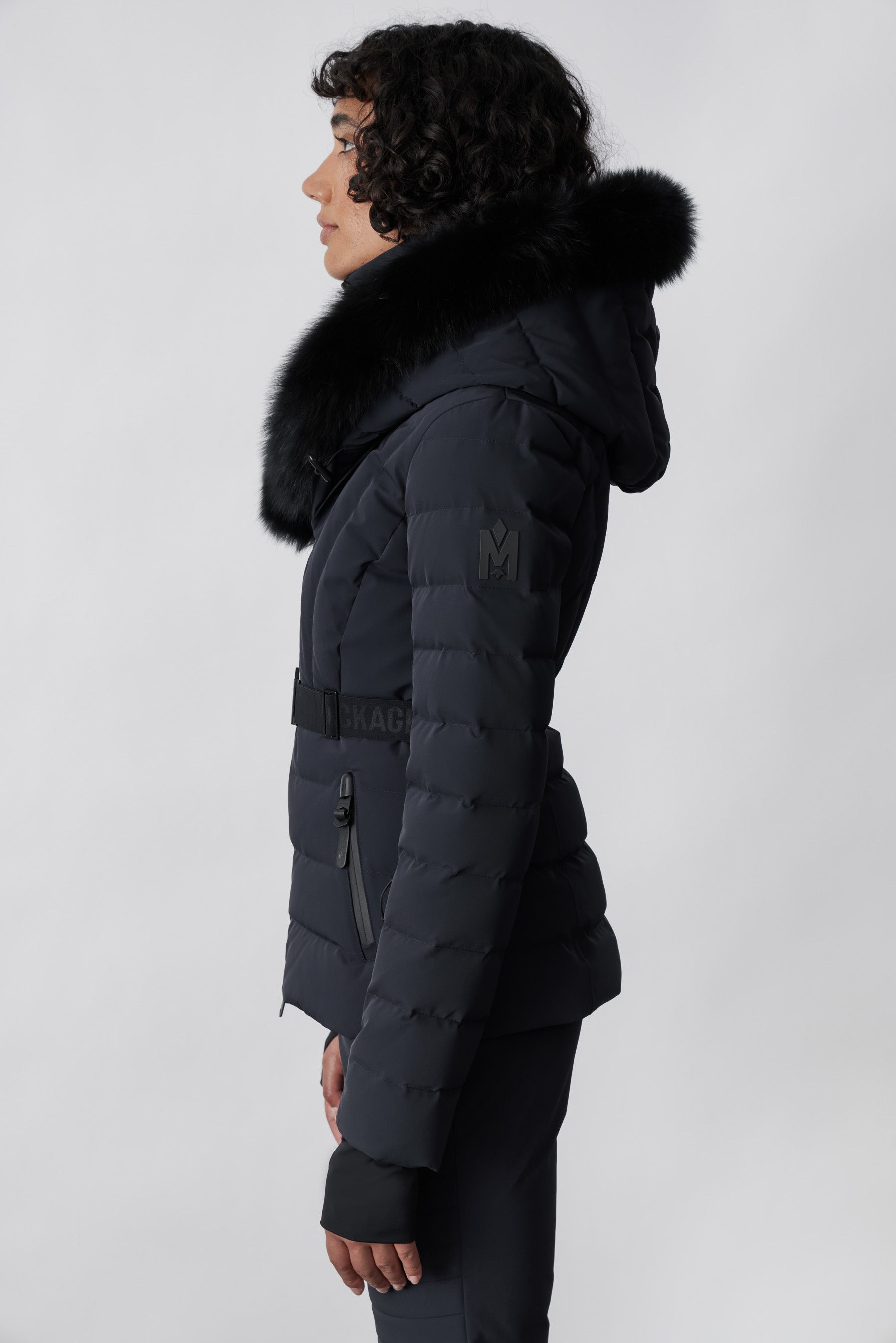 ELITA Down ski jacket with removable blue fox fur trim - 5