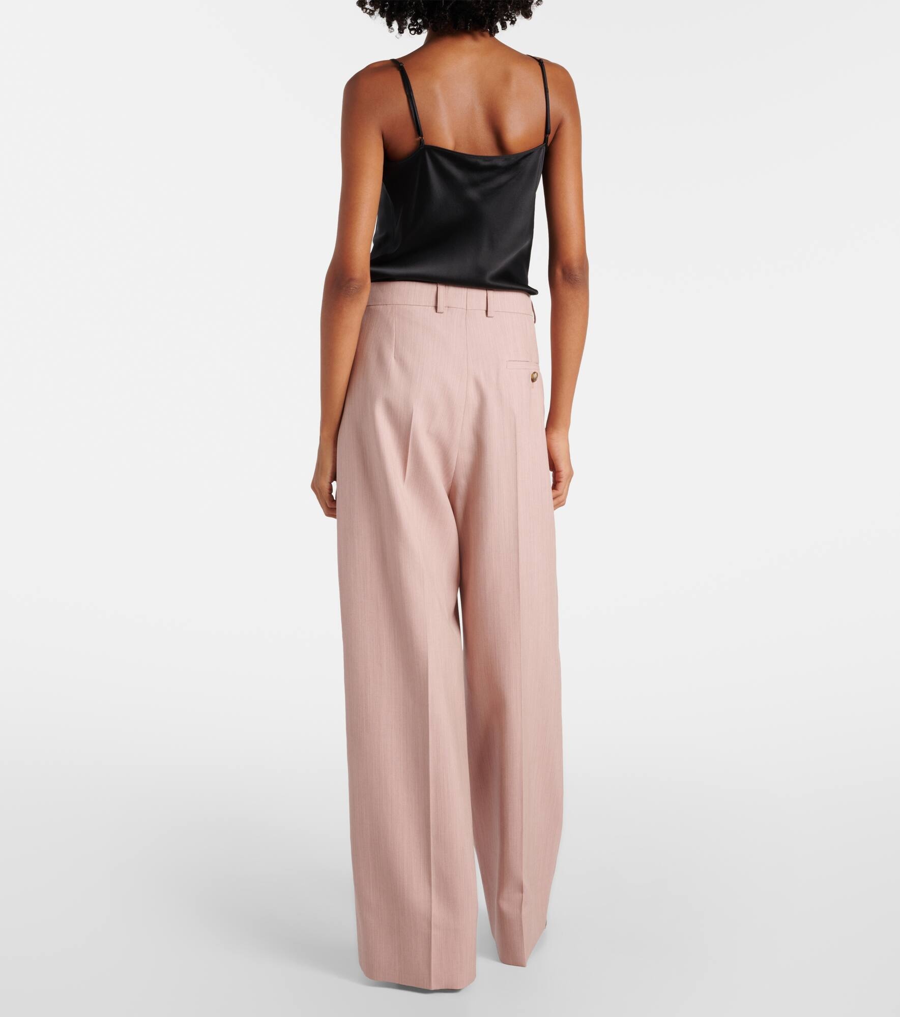 Low-rise wool wide-leg pants - 3