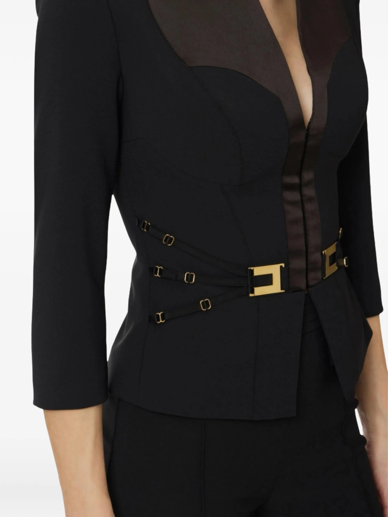 Elisabetta Franchi V-neck Buckle Blazer 3