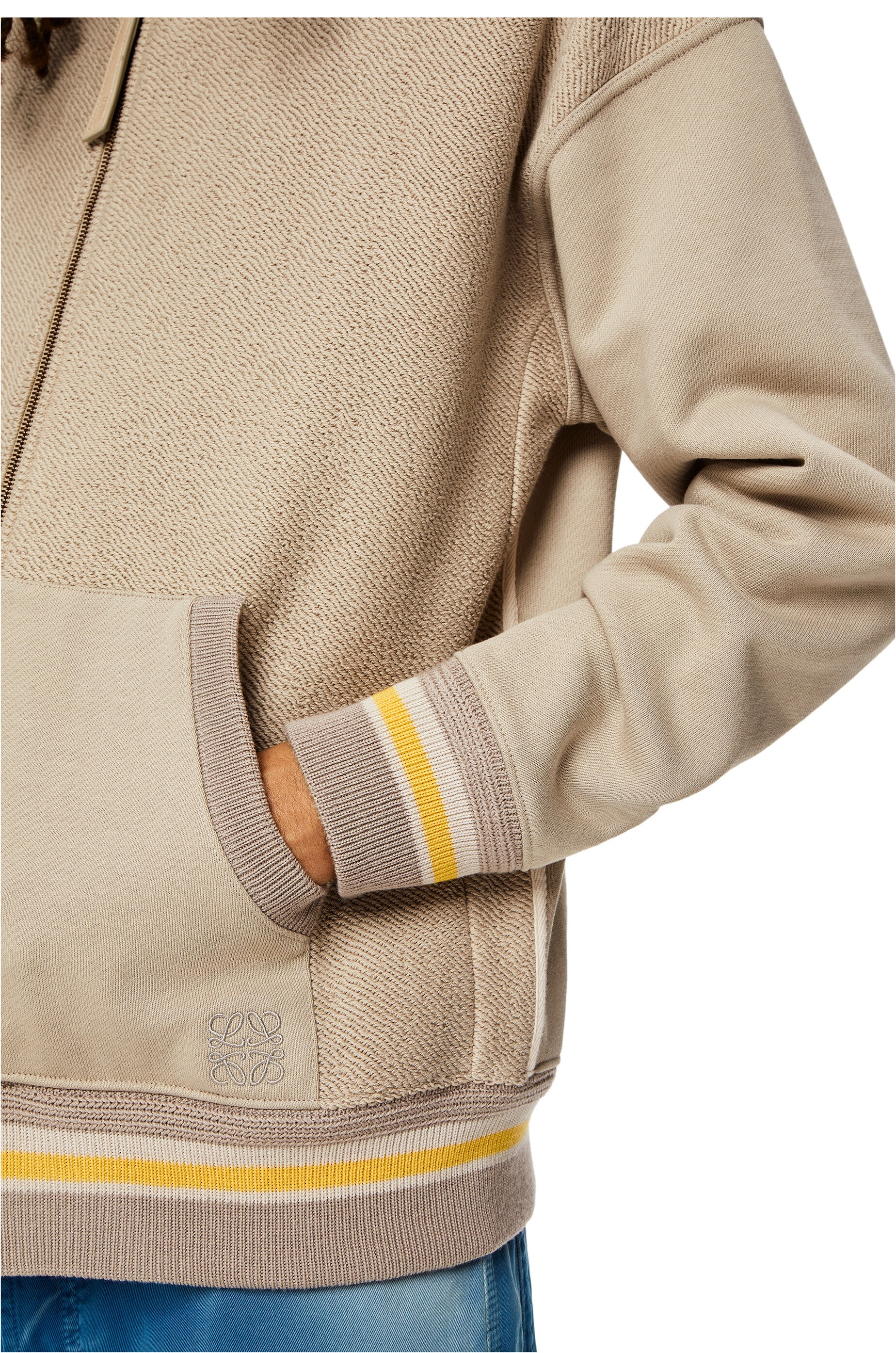Zip-up ribbed jacket in cotton - 5