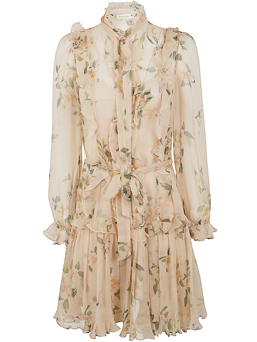 Zimmermann Nature Ruffle Mini Dress Clothing - 1