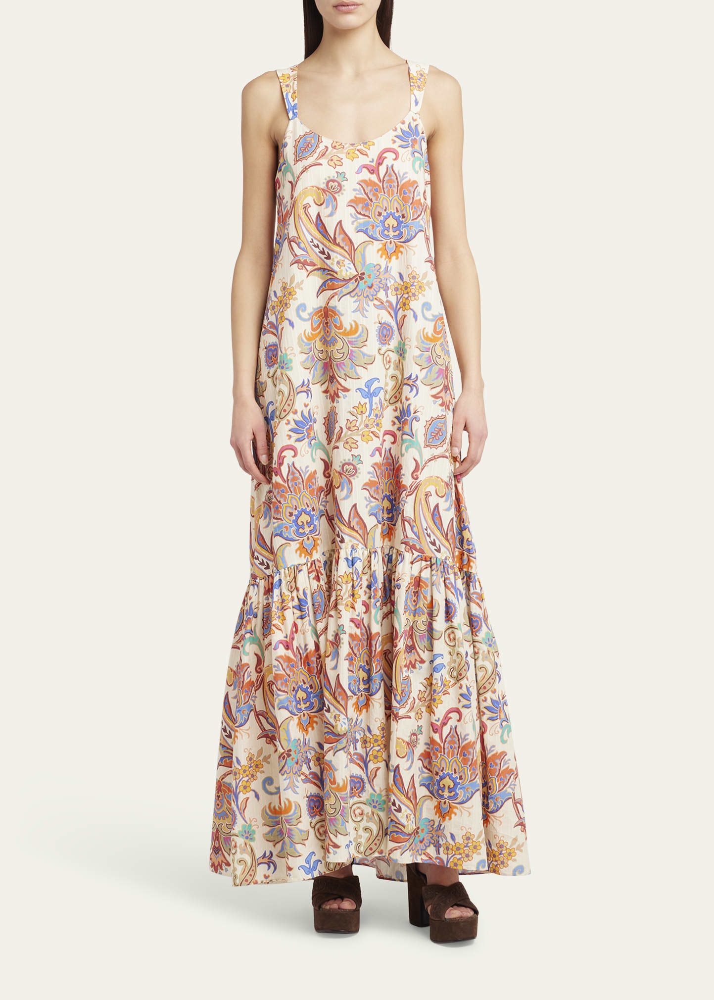 Paisley-Print Sleeveless Maxi Dress - 2