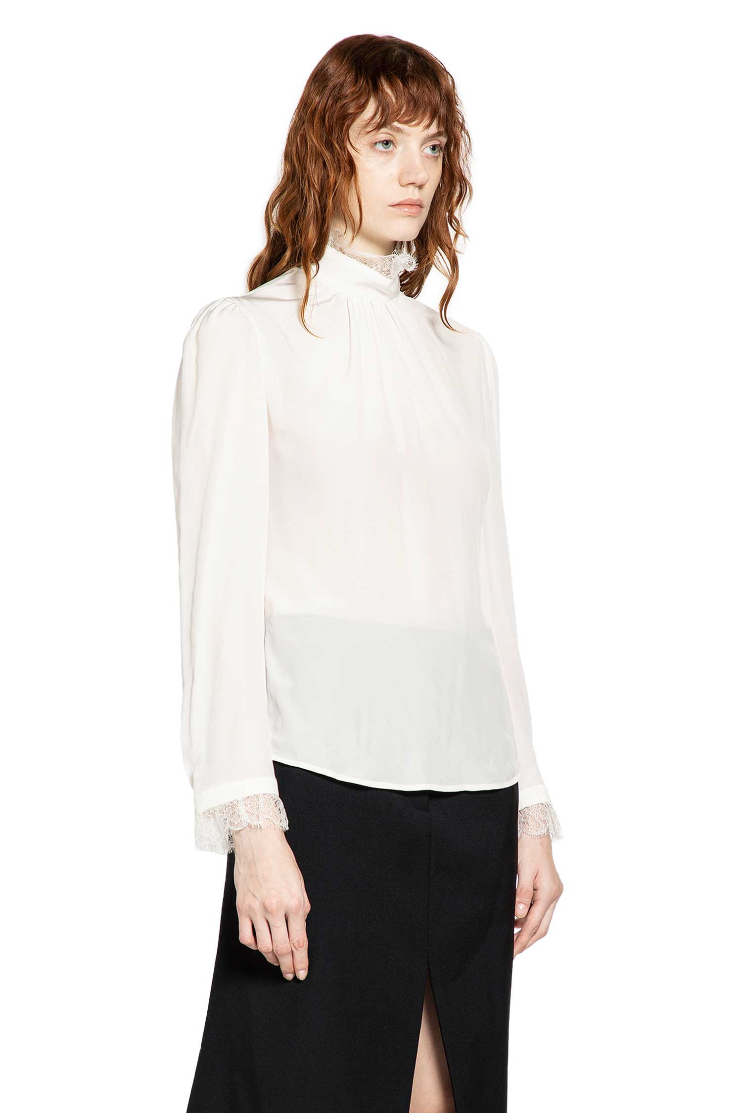 Crêpe De Chine And Lace Turtleneck Top - 2