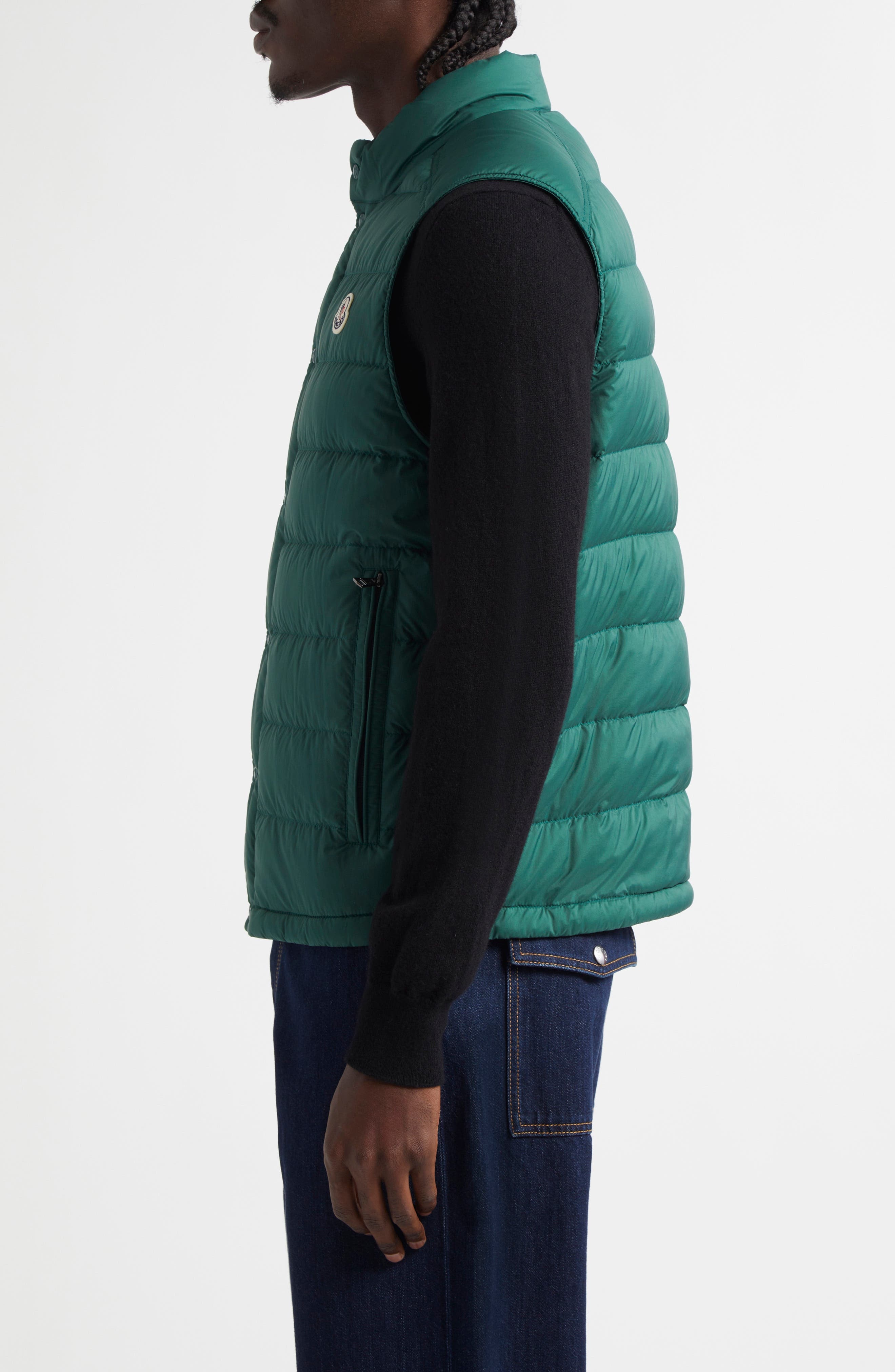 Moncler Barthe Down Puffer Vest in Bistro Green at Nordstrom - 3