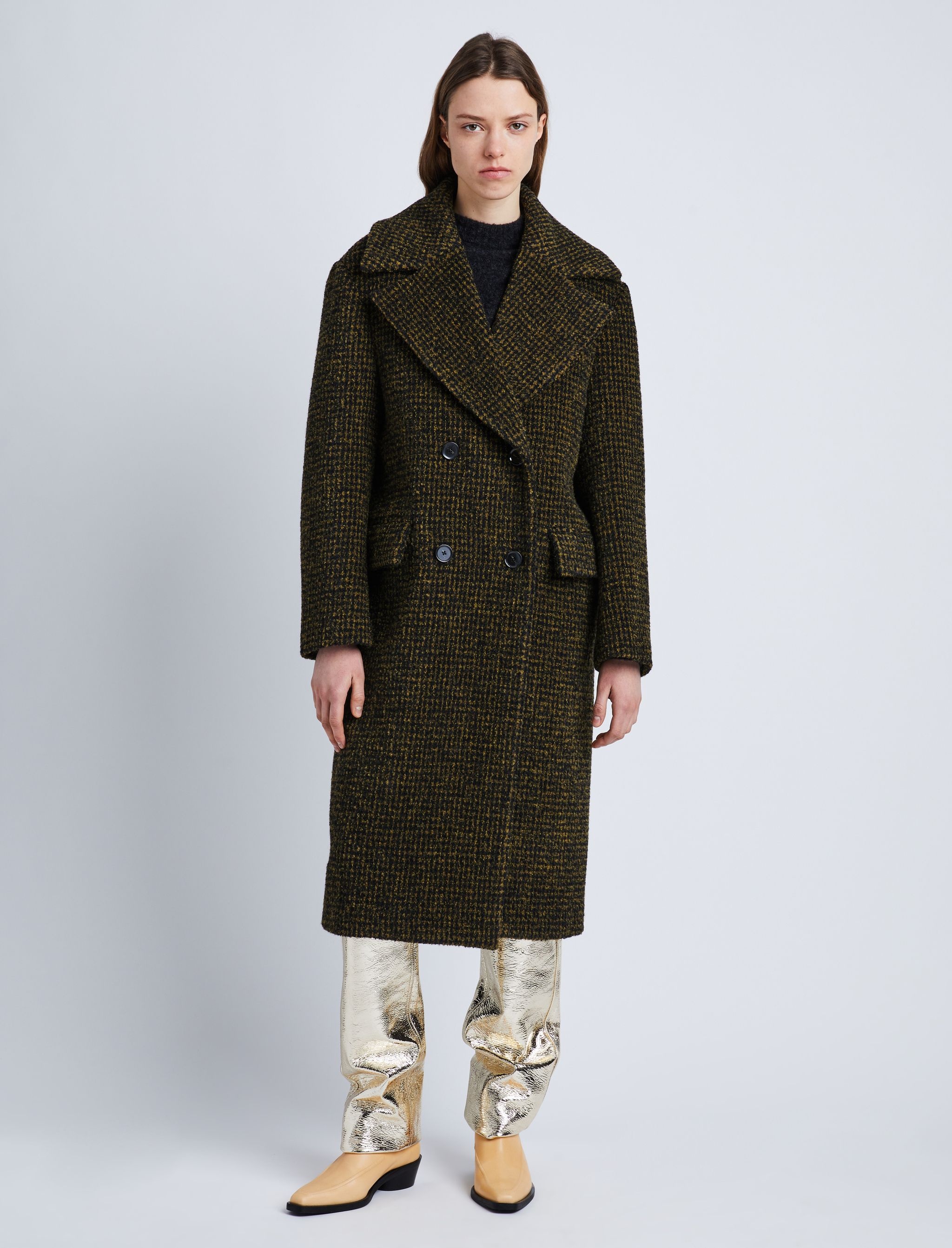 Melange Wool Boucle Coat - 1