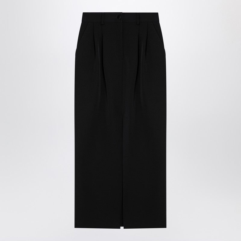 スカート DOLCE&GABBANA BLACK GABARDINE WOOL PENCIL SKIRT Wool calf-length pencil skirt in Black for Women