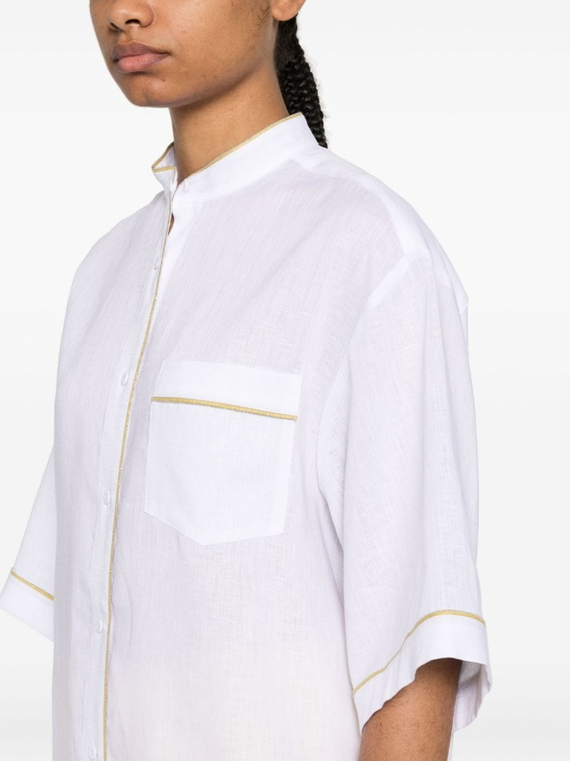 beaded-trim chambray shirt 5