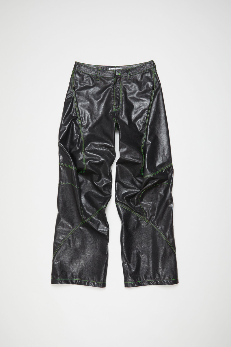 Leather embroidered trousers - Anthracite grey 1