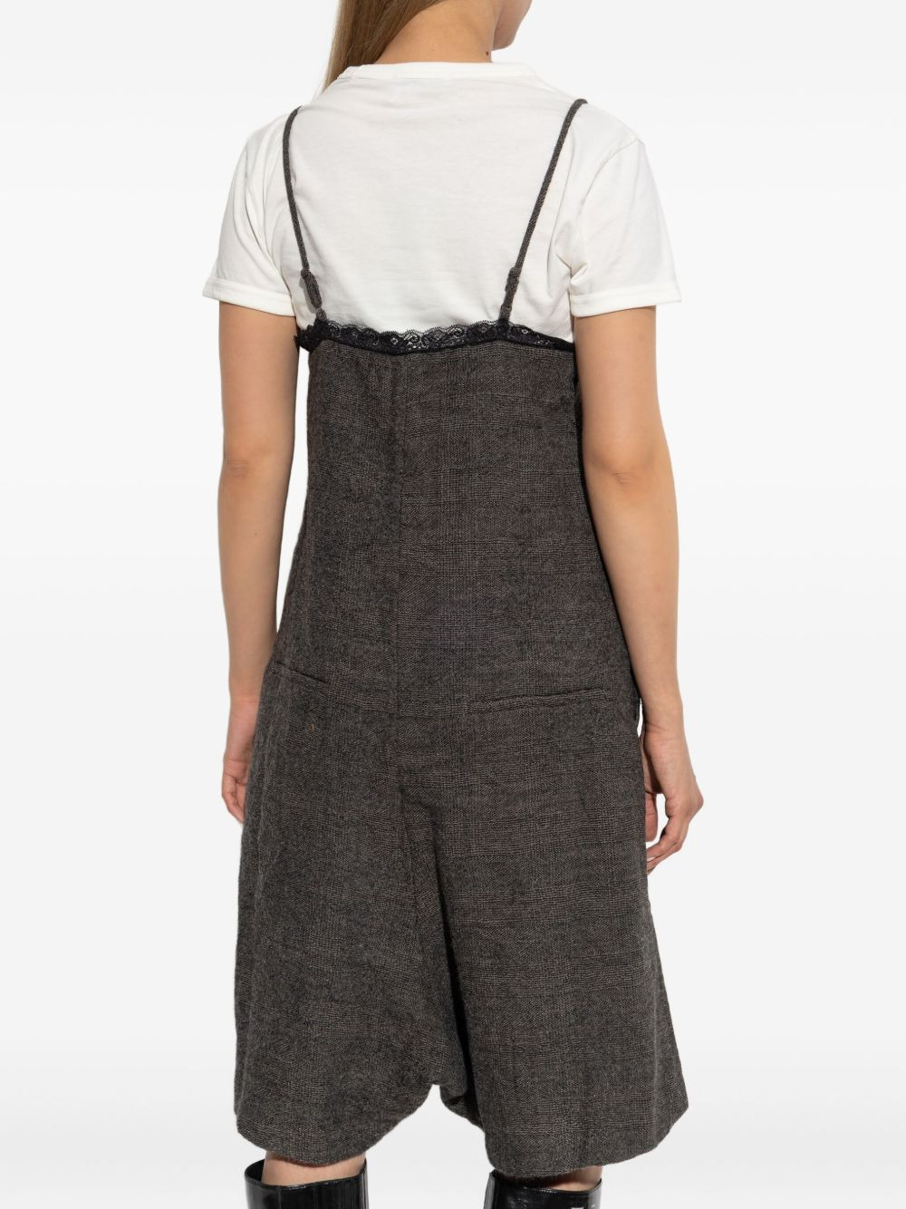 lace-trimmed wool playsuit - 4