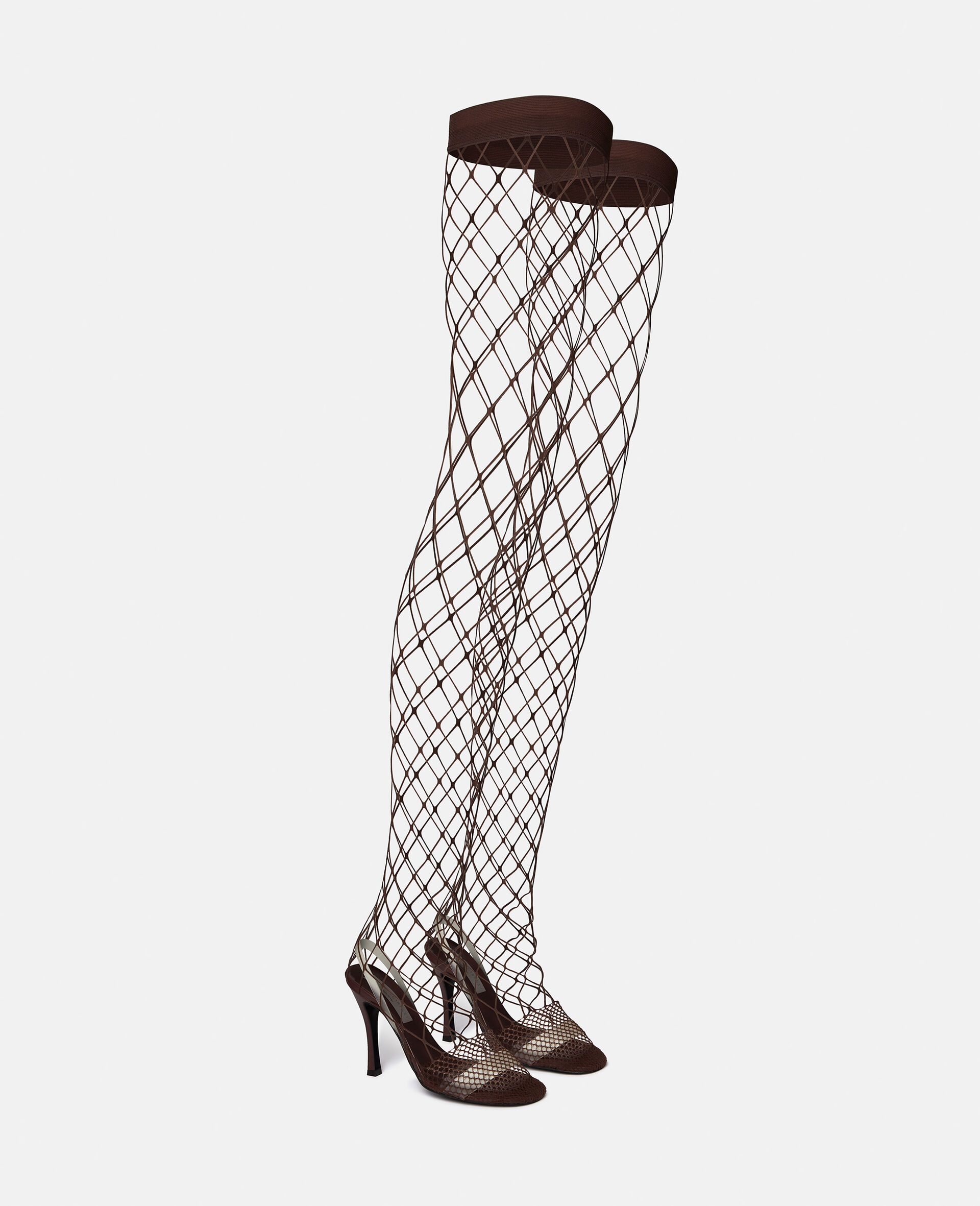 Stella 100 Fishnet Thigh-High Heels - 2