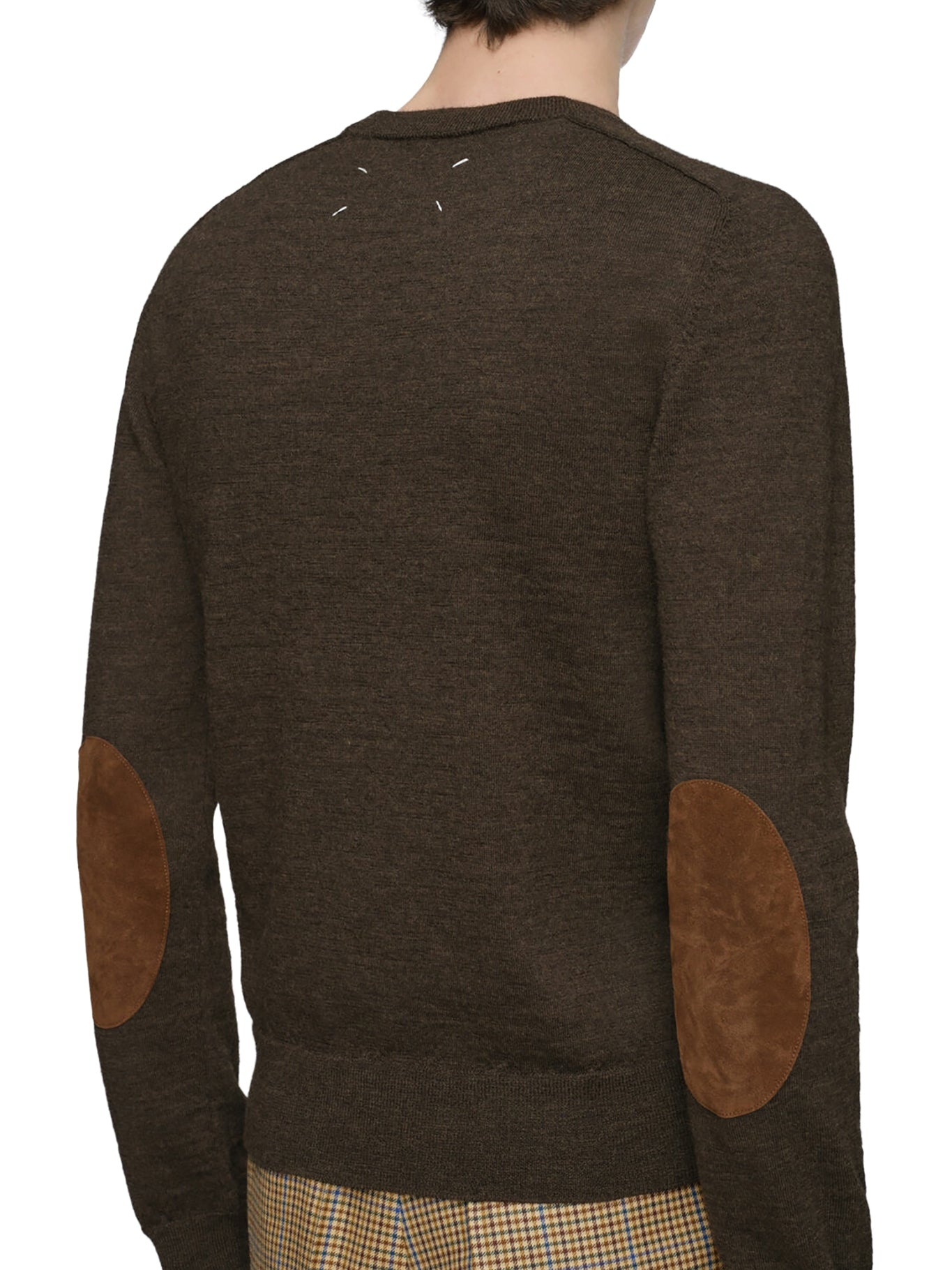 WOOL SWEATER WITH ELBOW PATCHES - 6