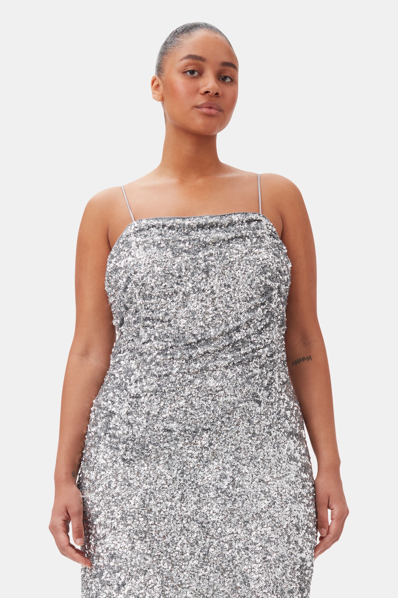 【関税＆送料込み】Ganni 3D Sequins Long Slip Dress GANNI 3D SEQUINS LONG SLIP DRESS | REVERSIBLE