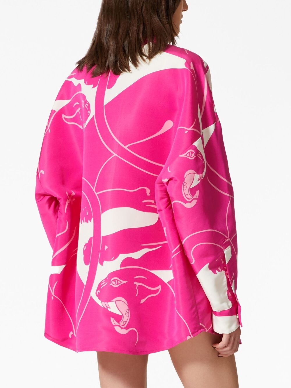 Valentino Garavani Panther-print silk blouse - Pink