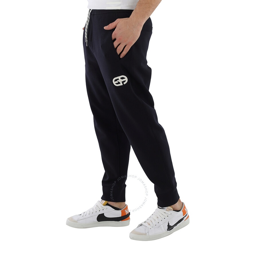 Emporio Armani Men's Navy Logo Embroidered Track Pants - 2