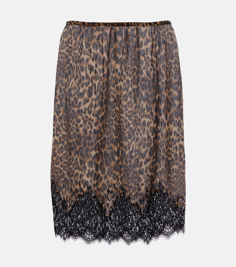 Thea animal-print silk midi skirt 1