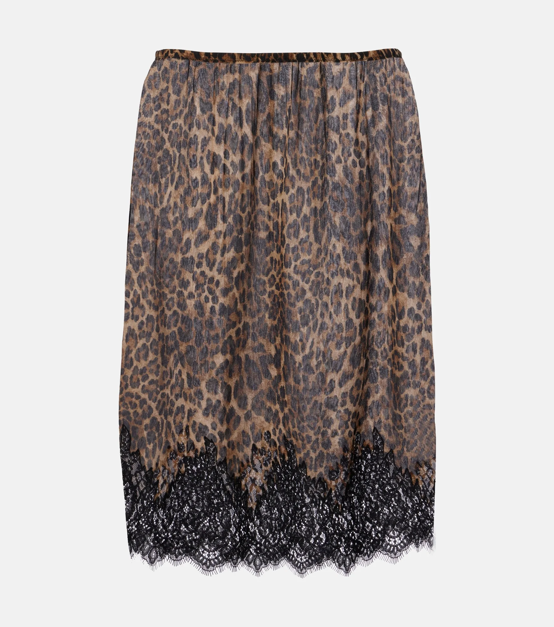 Thea animal-print silk midi skirt - 1