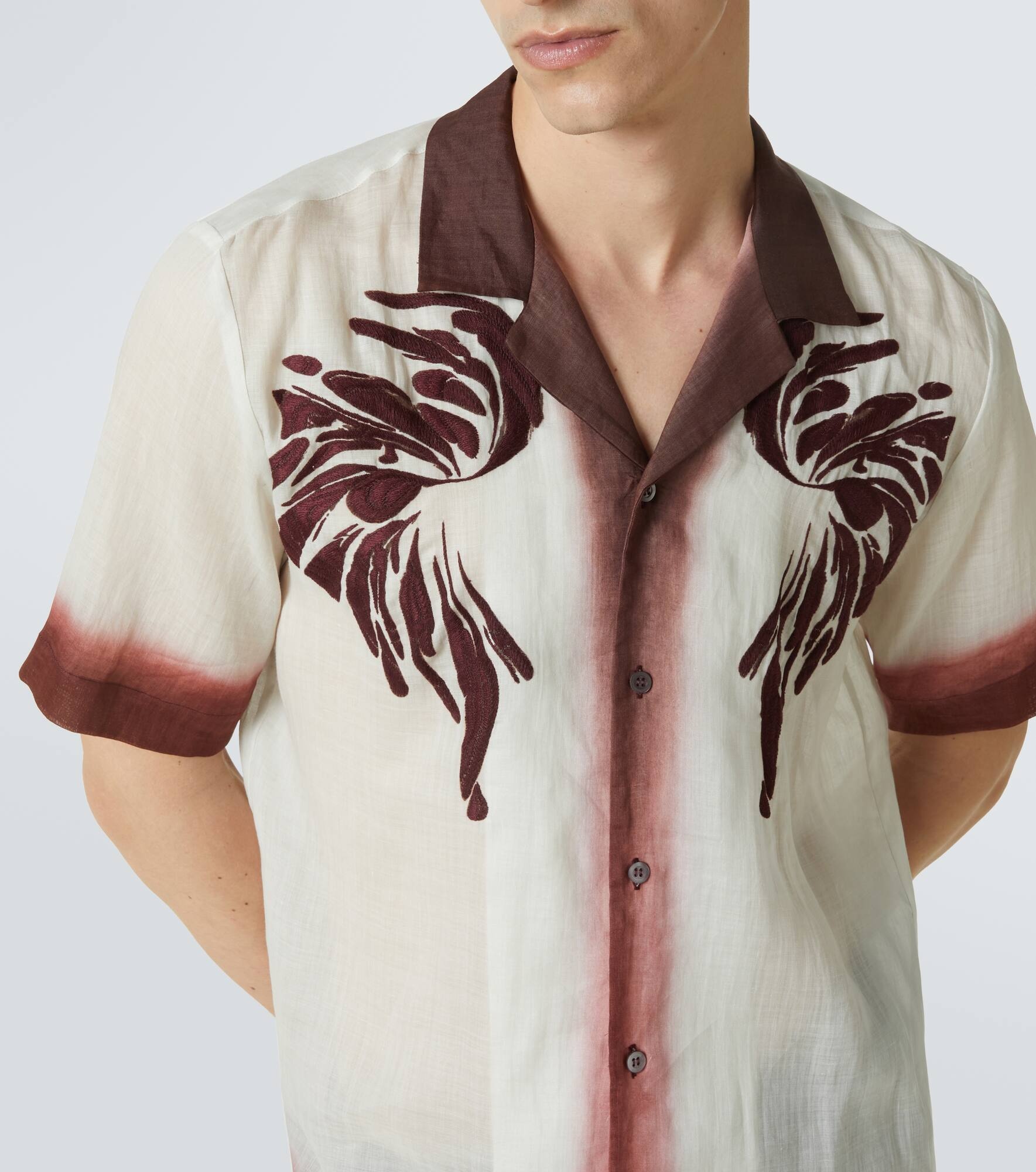 Embroidered bowling shirt - 5