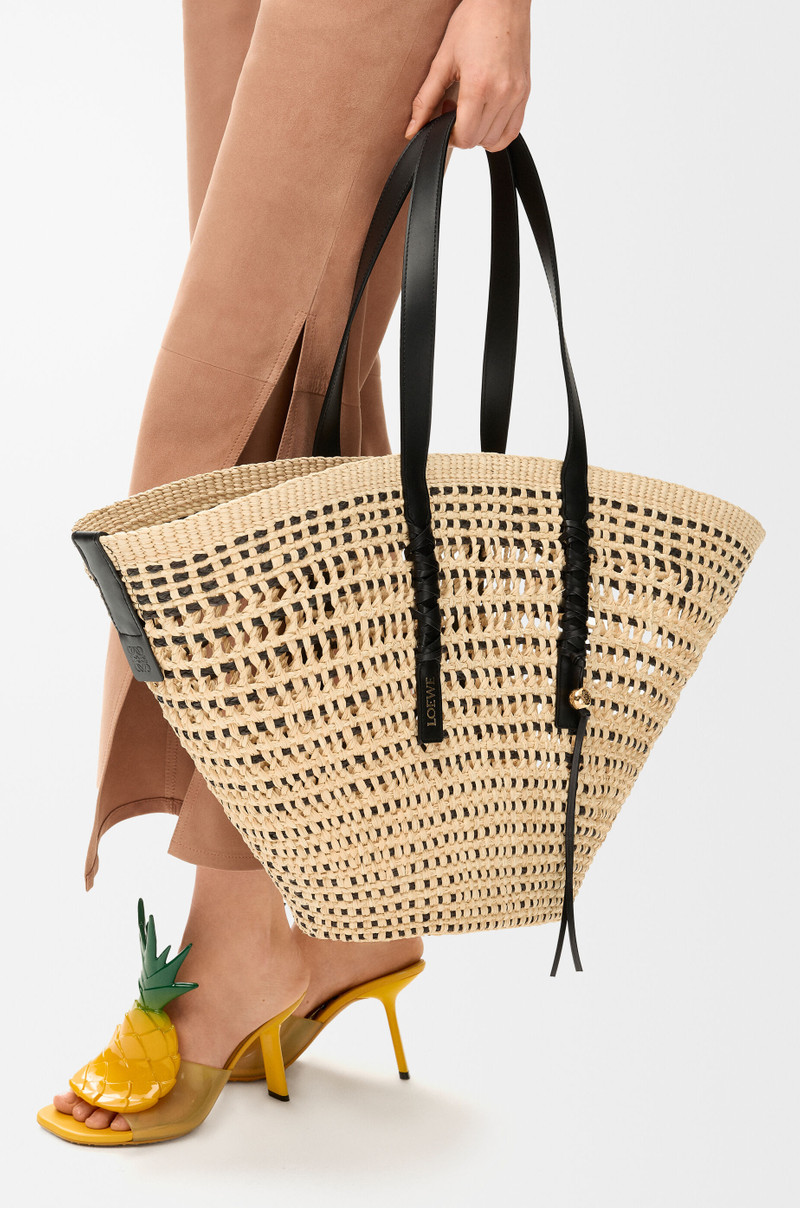 Loewe Large Braid basket in iraca palm and calfskin outlook