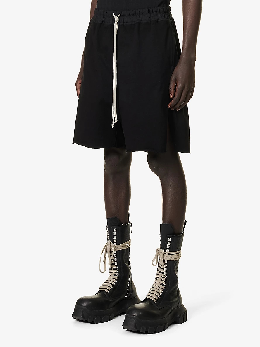 Drawstring-waistband mid-rise stretch-cotton shorts - 3