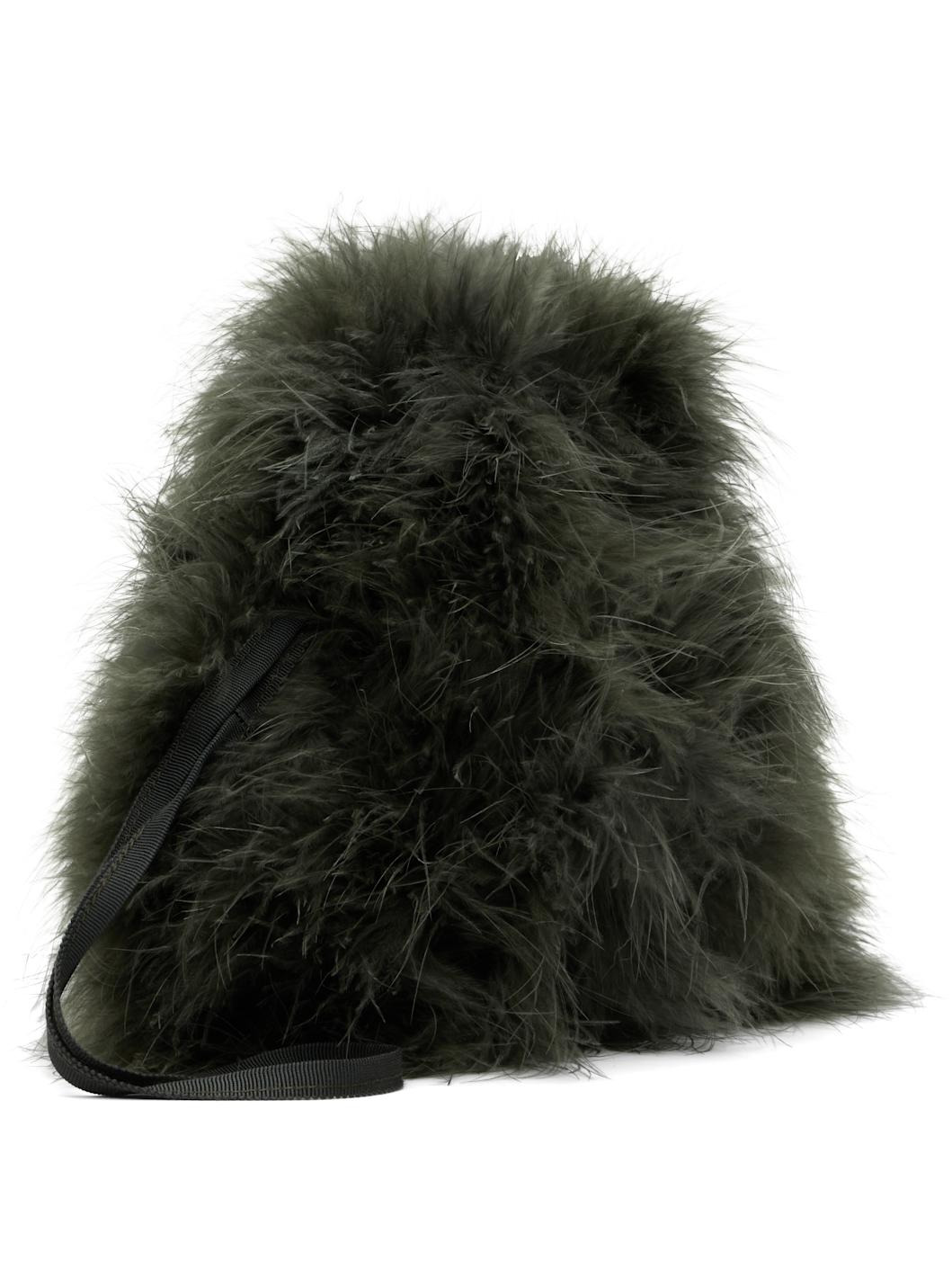 Khaki Mini Feather Pouch - 3