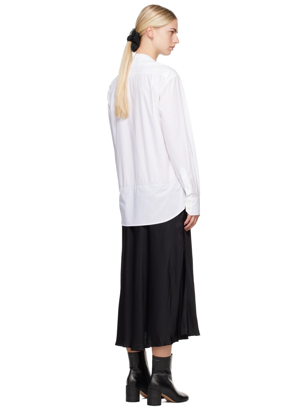 White & Black Paneled Maxi Dress - 3