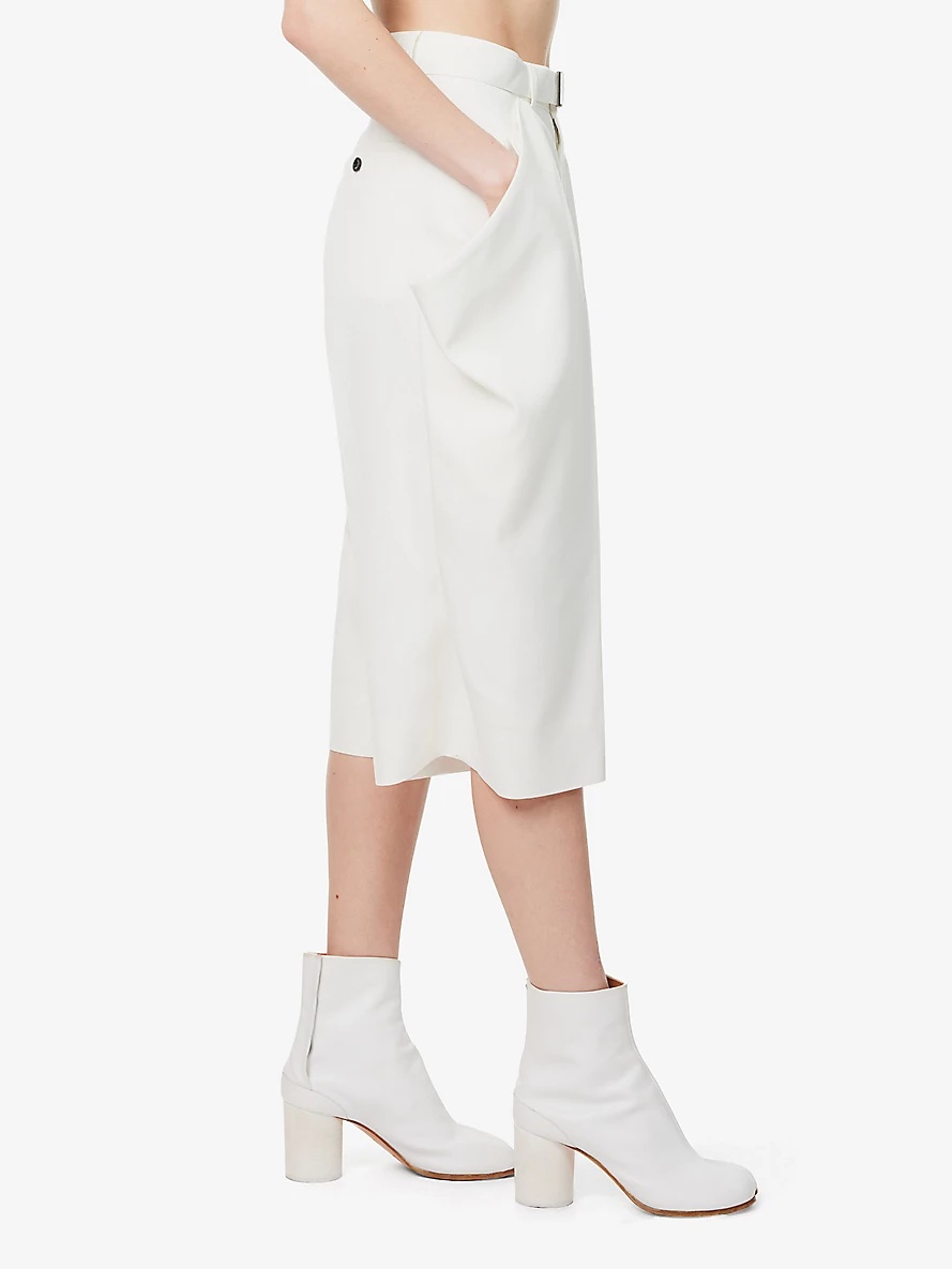 Cropped Wide-Leg Woven Trousers - 3