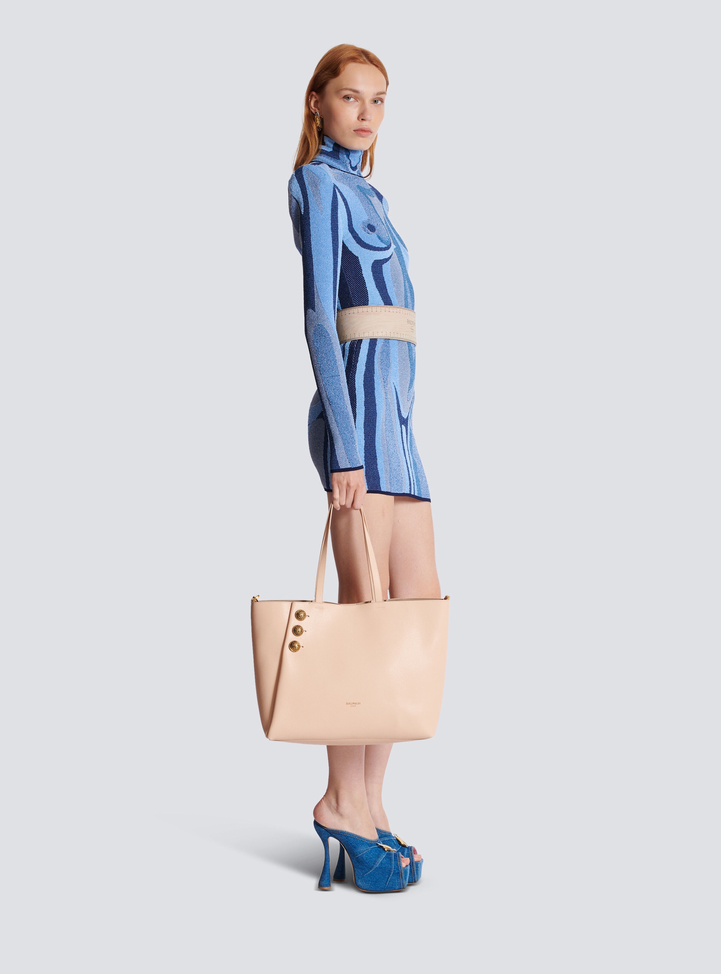 Emblème grained calfskin tote bag - 2