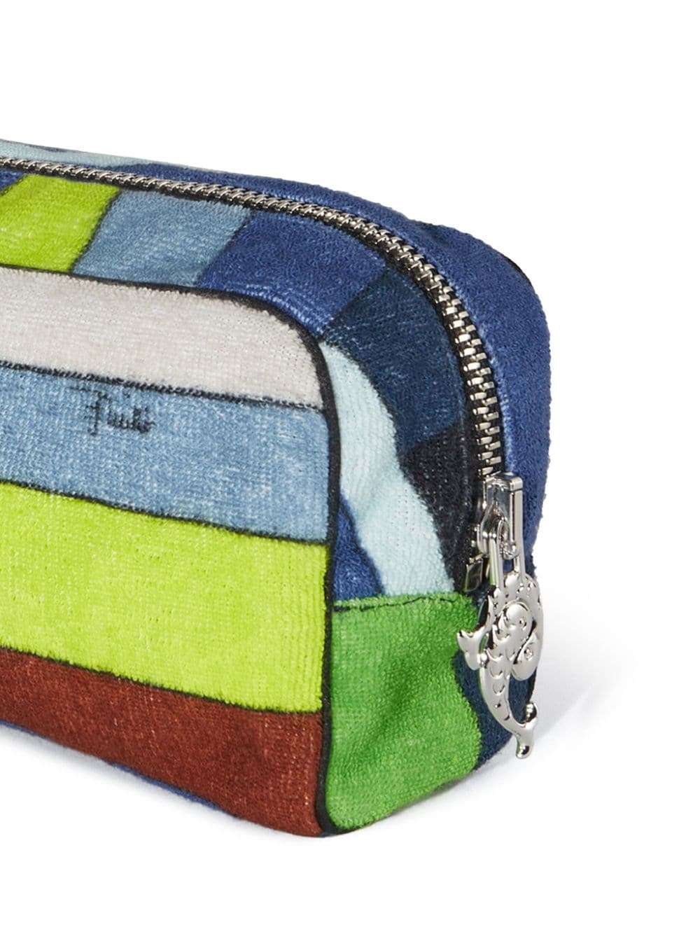 stripe-print textured make up bag - 4