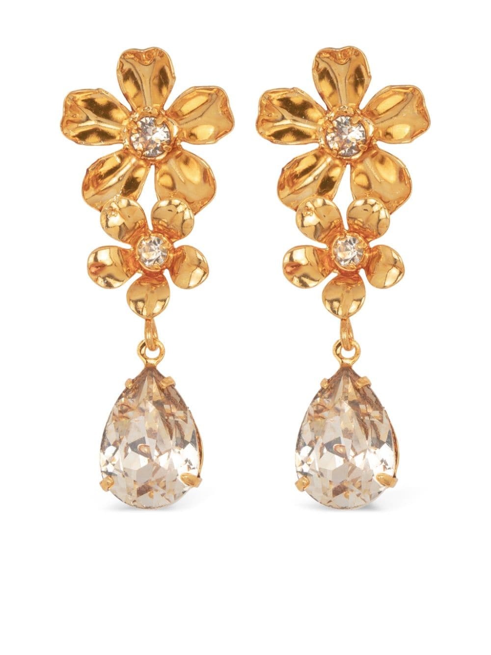 18kt gold plated Milena crystal drop earrings - 1