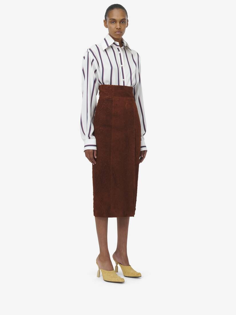 Suede Pencil Skirt - 3