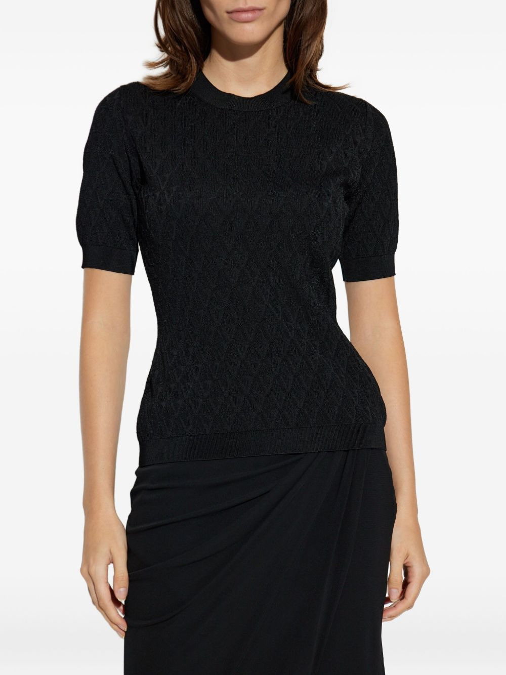 textured short-sleeve top - 3