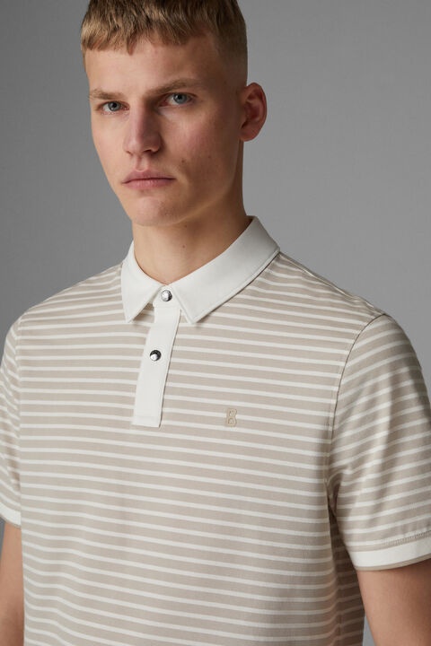 Timo Polo shirt in Beige/White - 4